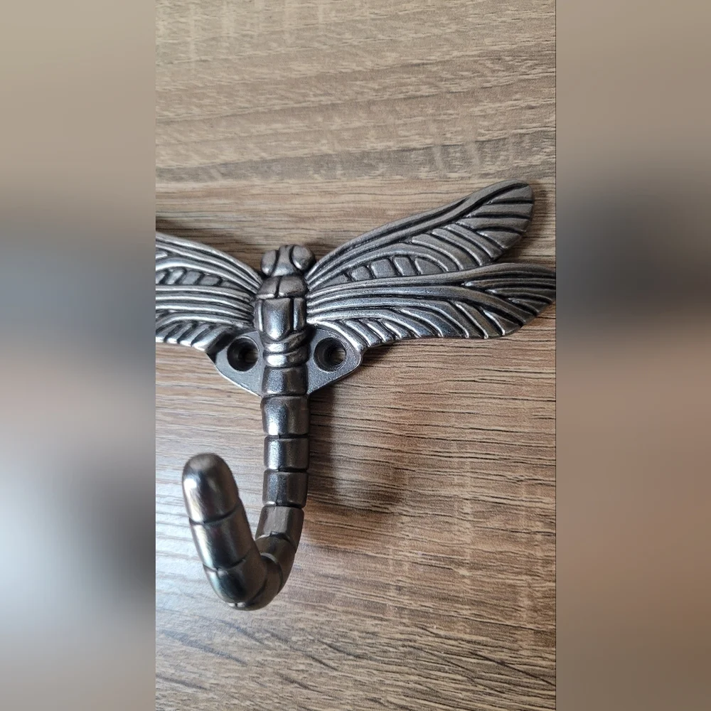 Elegant Metallic Dragonfly Wall Hook